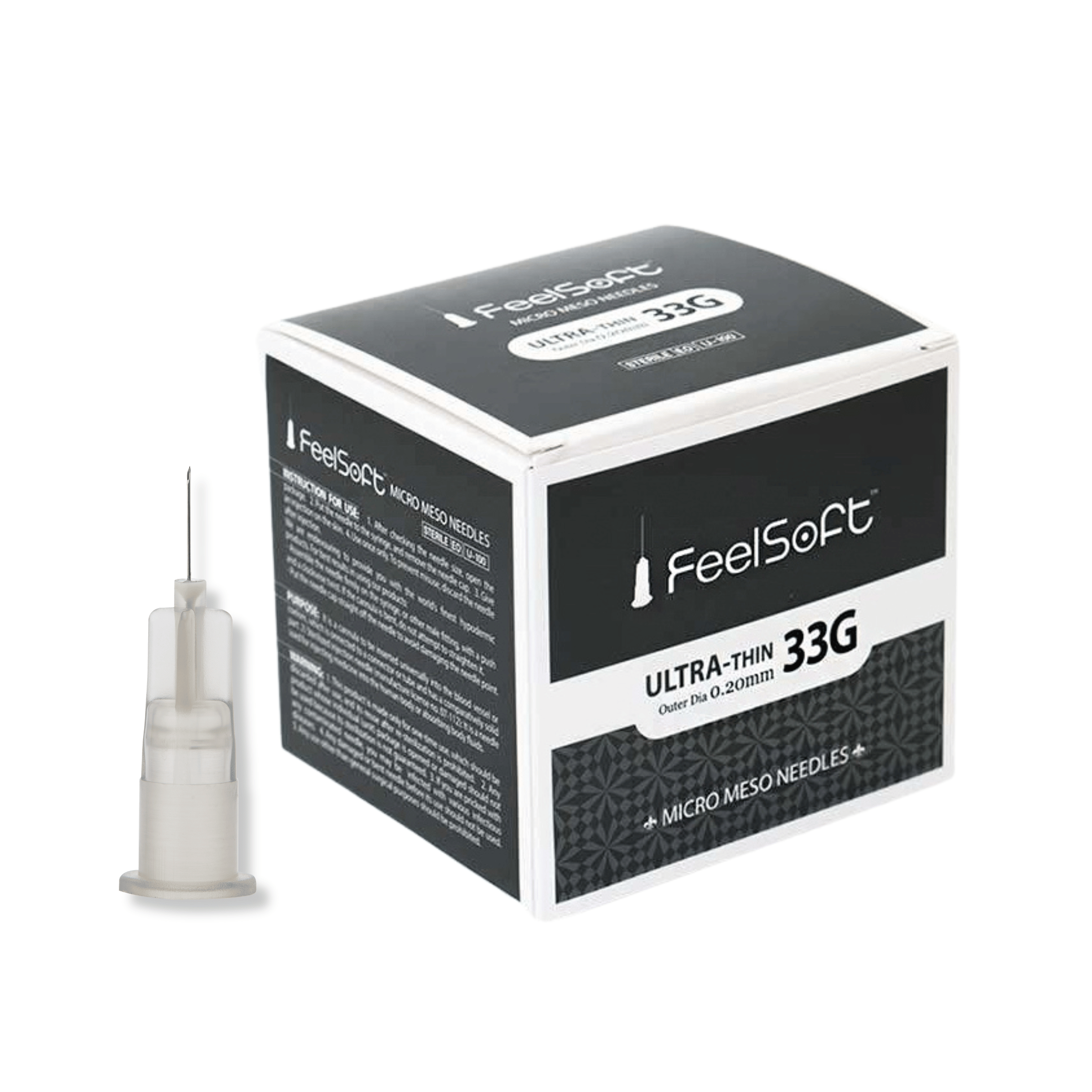 FeelSoft™ Ultra-Fine Meso Needles (Box of 100) - 33G x 4mm