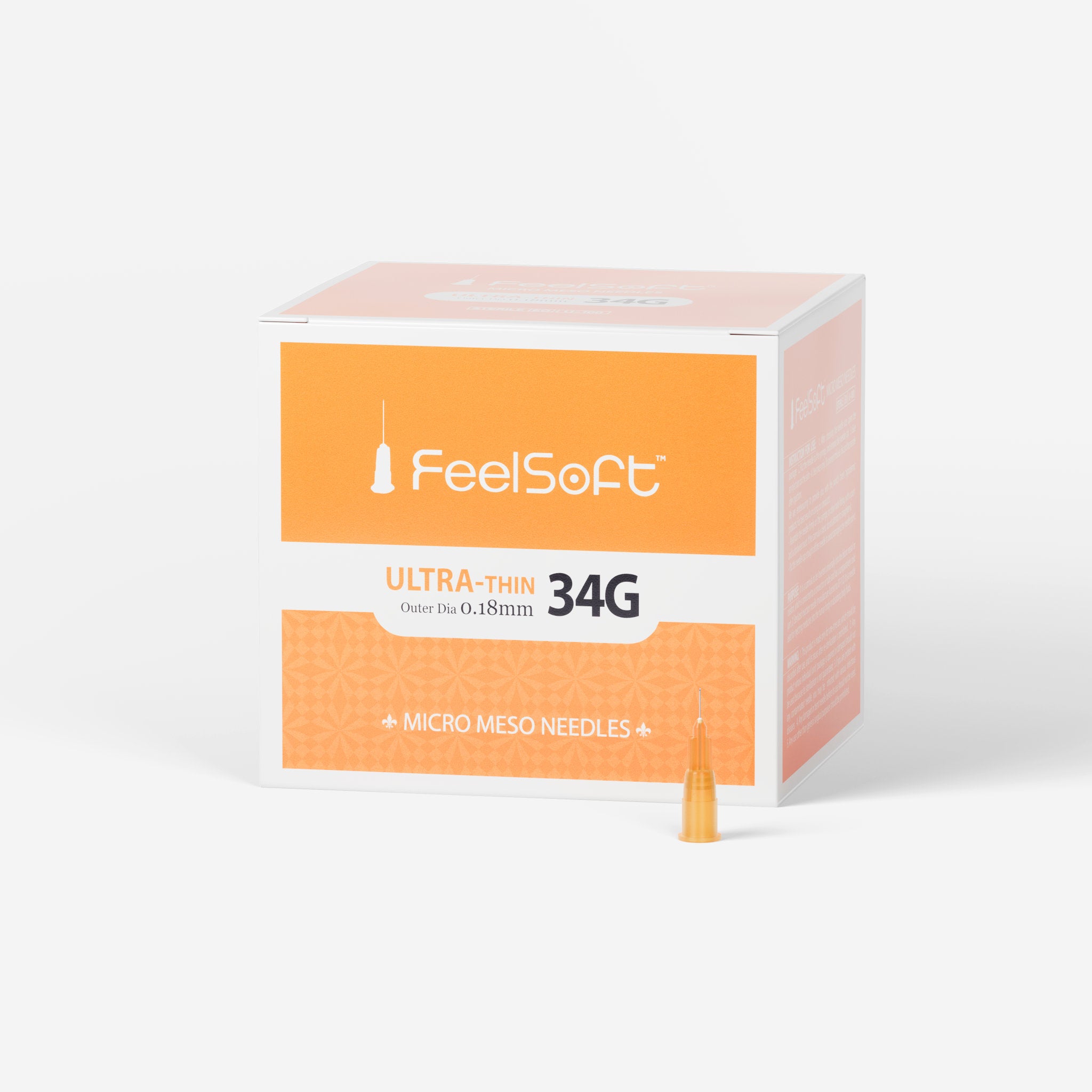 FeelSoft® Ultra-Fine Meso Needles (Box of 100) - 34G x 4mm