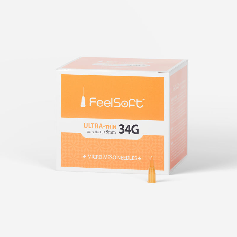 FeelSoft® Ultra-Fine Meso Needles (Box of 100) - 34G x 4mm